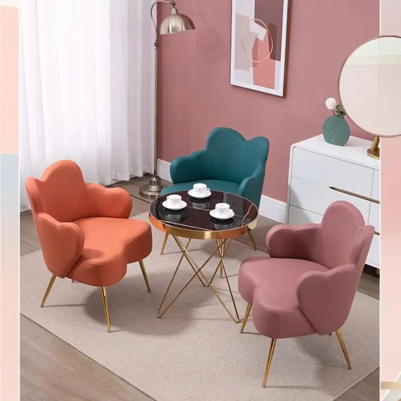 Living room Chairs Velvet backrest armchair Nordic Relaxing single sofa Dresser makeup soft chair Cafe waiting chair Furniture