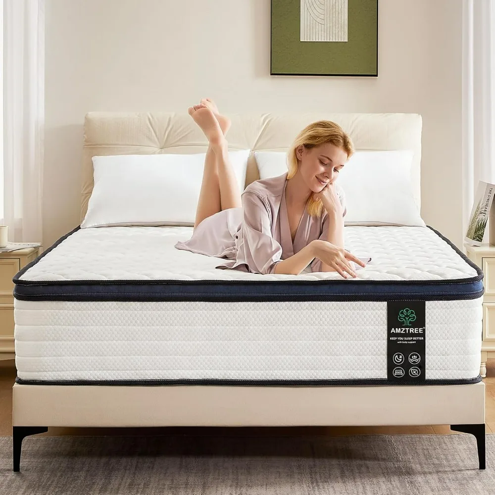 

Mattress,14 Inch Hybrid Mattress in A Box with Gel Memory Foam, Individually Wrapped Pocket Coils Spring, Pressure Relief