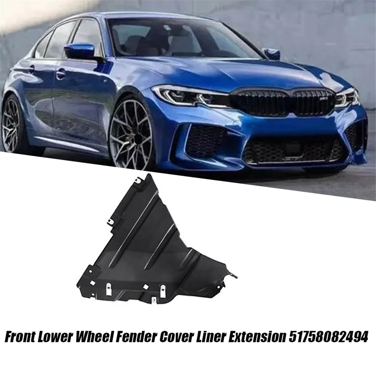 Plaque de couverture de roue inférieure pour BMW, extension de doublure de garde-boue avant, 51758082493, 8082494, BMW Série 3, Série 4, G80, G81, G82, 2020-2024, 1 paire