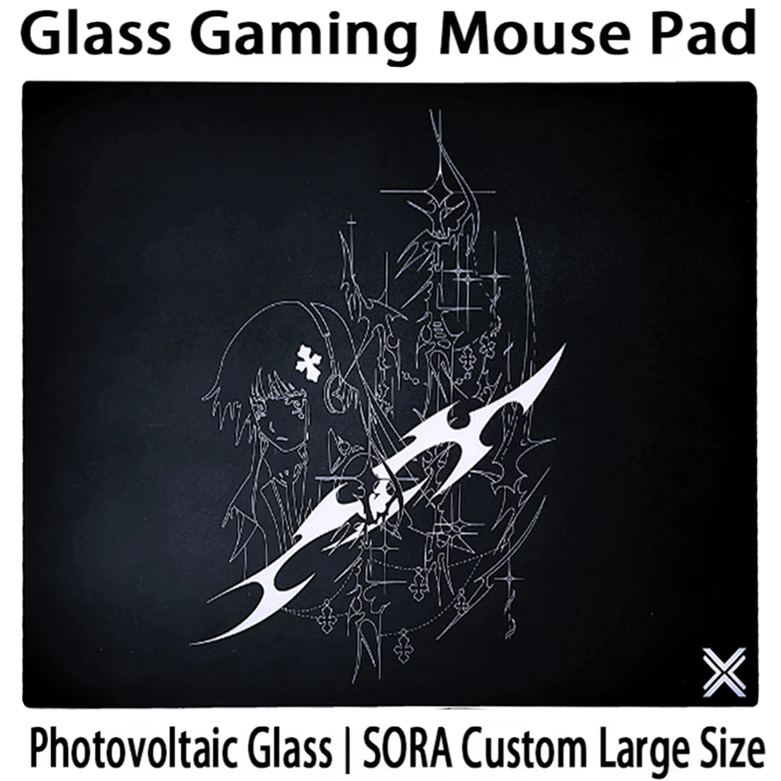 KINX Hucfps Limited Edition Glass Mouse Pad Extra Large 45X40CM Micro Etched Surface Desk Mat ESports Fps Special Glass Mousepad