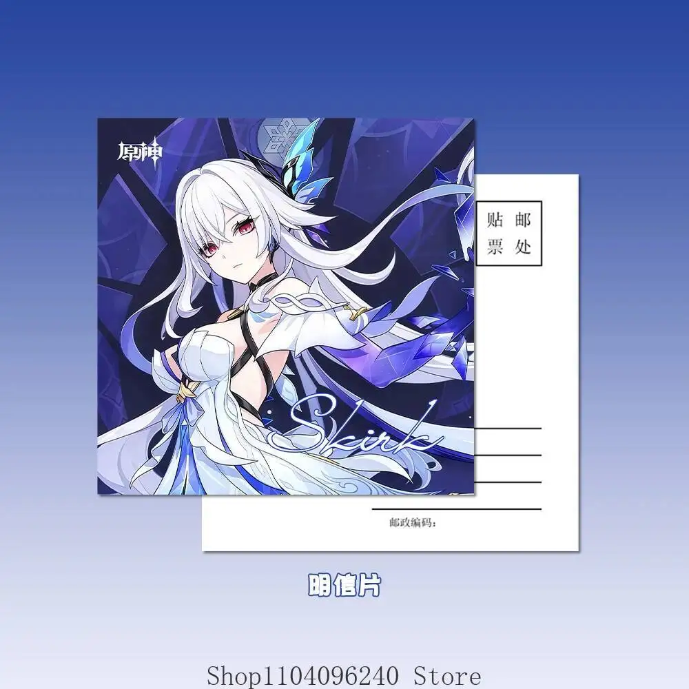 Permainan Anime Genshin Impact Skirk Tiket Laser Tokoh Anime Pembatas Buku Kartu Berdiri Akrilik Kartu Pos Lencana Gantungan Kunci Polaroid