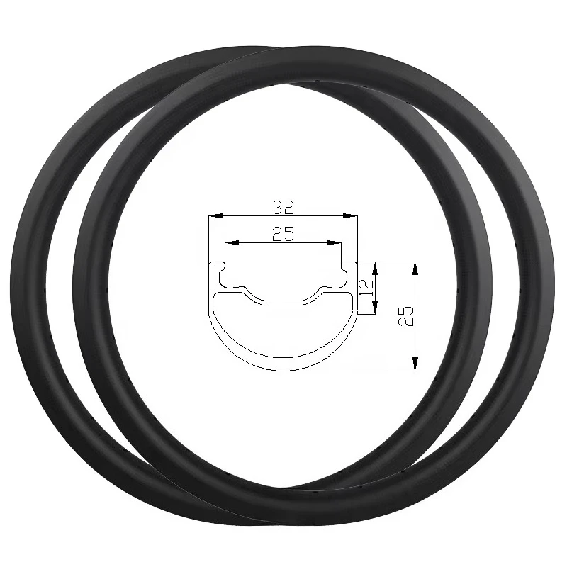 

20 Inch 406 Carbon Rims 25mm Depth 32mm Width 20" Bmx Rims Disc Tubeless Ready Carbon Bmx Wheels 20inches