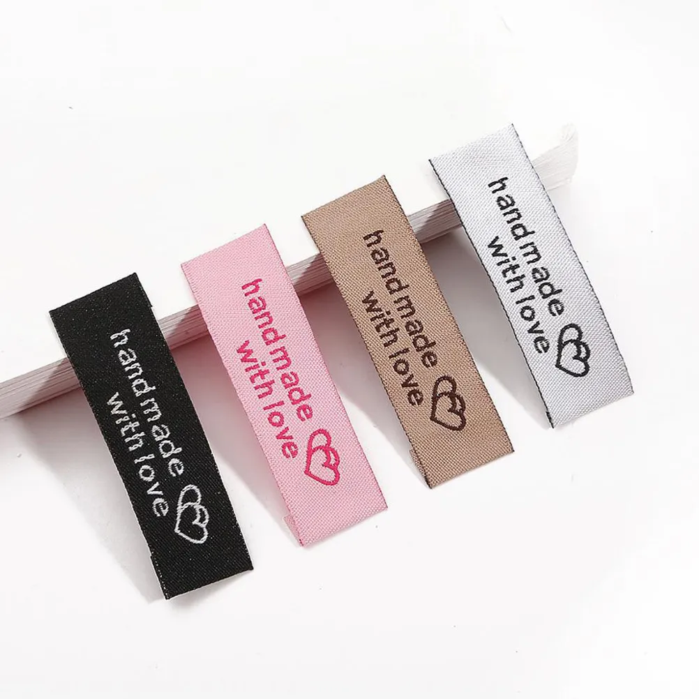 

80Pcs Apparel Tags Flexible Polyester Clothing Collar Label for DIY Sewing Jeans Bags Shoes Hats Sweaters Custom Clothing Labels