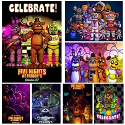 Popularity Poster FNAF Five-nights-At-Freddys Ultimate Group Prints Canvas Painting Wall Art Pictures for Living Room Home Decor