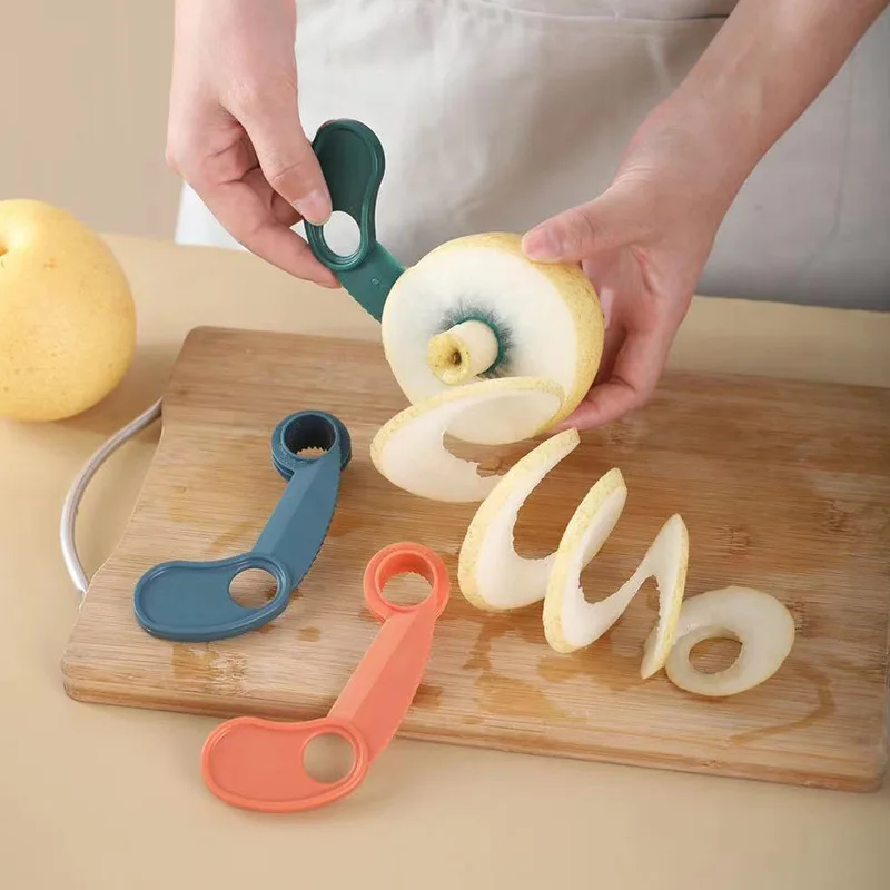 Cortador en espiral para frutas y verduras, rebanador de patatas y pepino, divisor de frutas, cortador enrollable, accesorios de cocina, 1 ud.