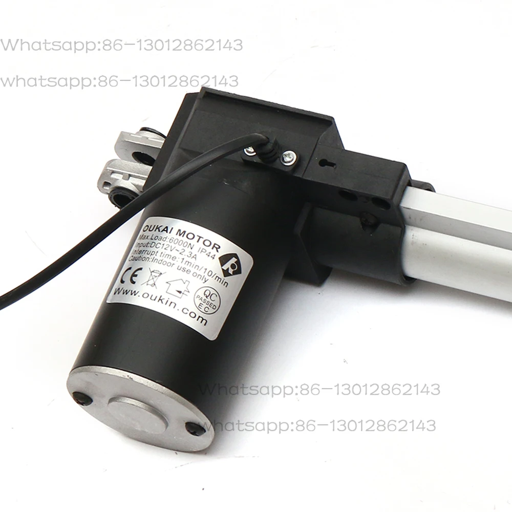 Actionneur linéaire à course de 500mm, 6000N/1320lbs, levage maximum de 12V, moteur à courant continu 48db
