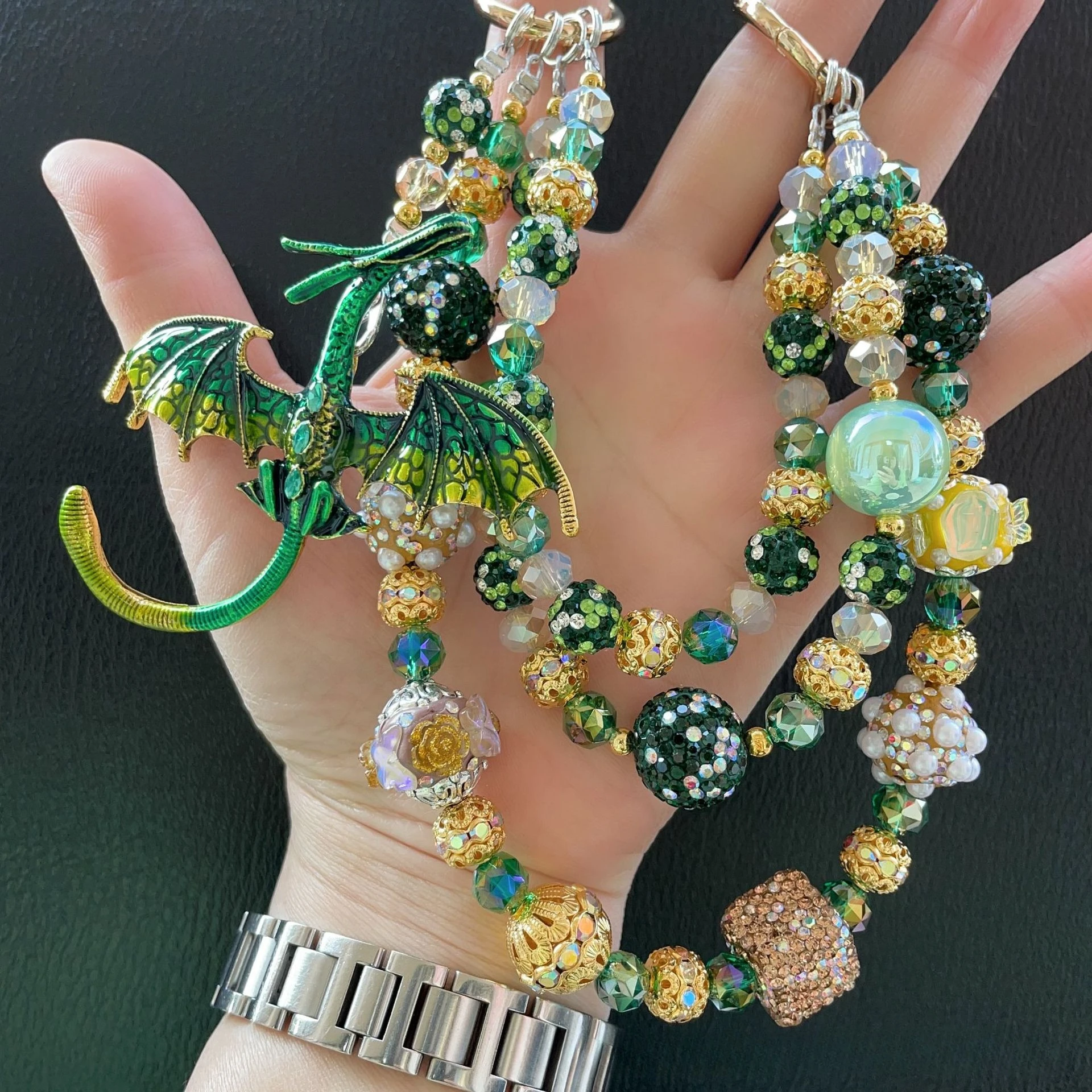 

Fashion Animal Creative Multi-layer Beaded Phone Charm Pendant Chain for Mobile Phone, Backpack and Keychain