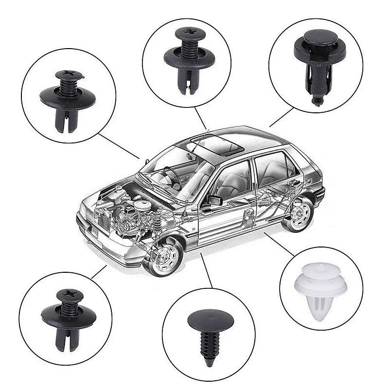 6 Size 60pcs Auto Fastener Clip Mixed for Acura RLX CL EL CSX ILX MDX NSX RDX RL SLX TLX TSX Vigor ZDX SUV-X for Acura RLX CL EL