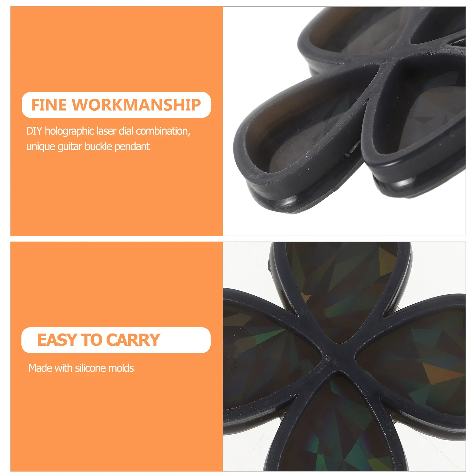 Guitar Pick Silicone Mold Holographic Style for DIY Resin Jewelry Keychains Pendant Crafting Epoxy Resin Art Supplies Kit