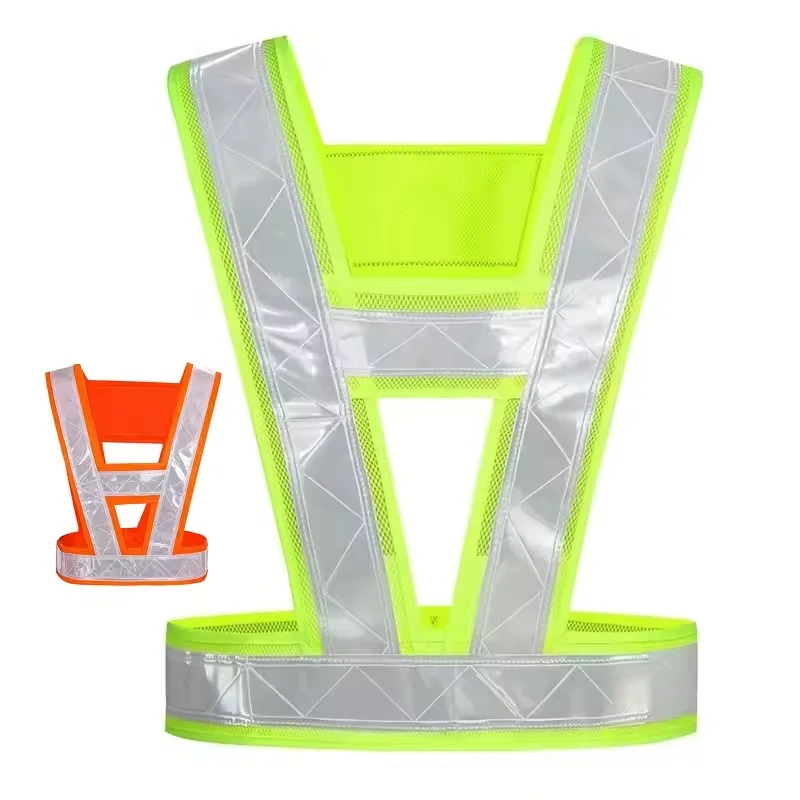 Adult Universal  Safety Vests  Strap Security Traffic Warning Vest t Working Running Cycling Vest Jacket