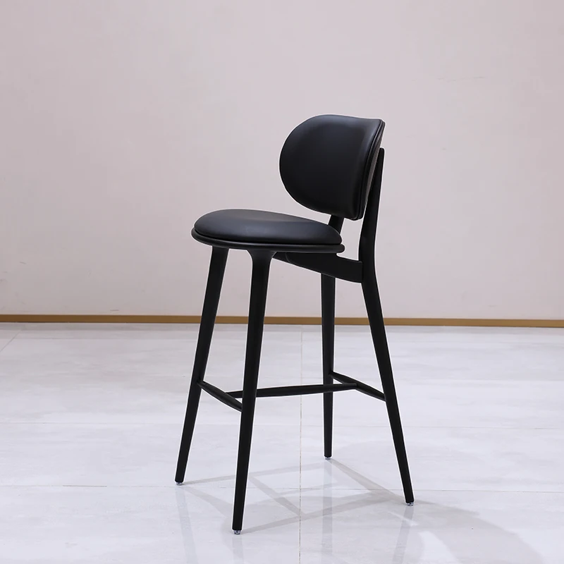 

Кожаные компьютерные барные стулья, туалетный столик, балкон, черные дизайнерские барные стулья для гостиной, ресторан, мягкий шезлонг, мебель для дома