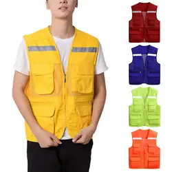 High Visibility Reflective Vest Outdoor Photographer Reflective Waistcoat Fishing Vest Jacket Night Running Cycling Safety Vest