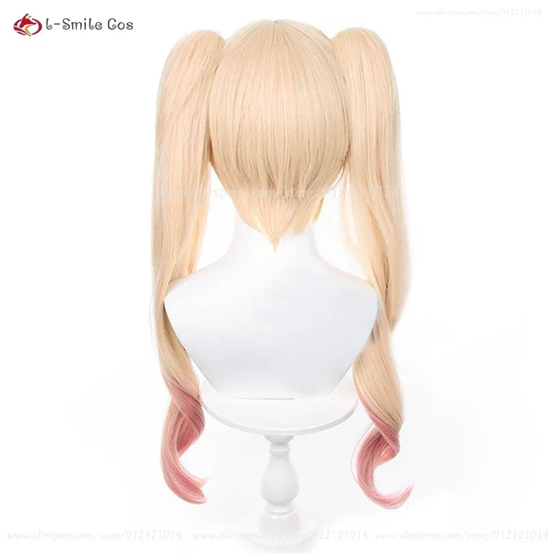 Anime cos cosplay cameriera kitgawa Marin kittawa parrucca cosplay parrucca coda di cavallo rosa bionda parrucca sintetica resistente al calore