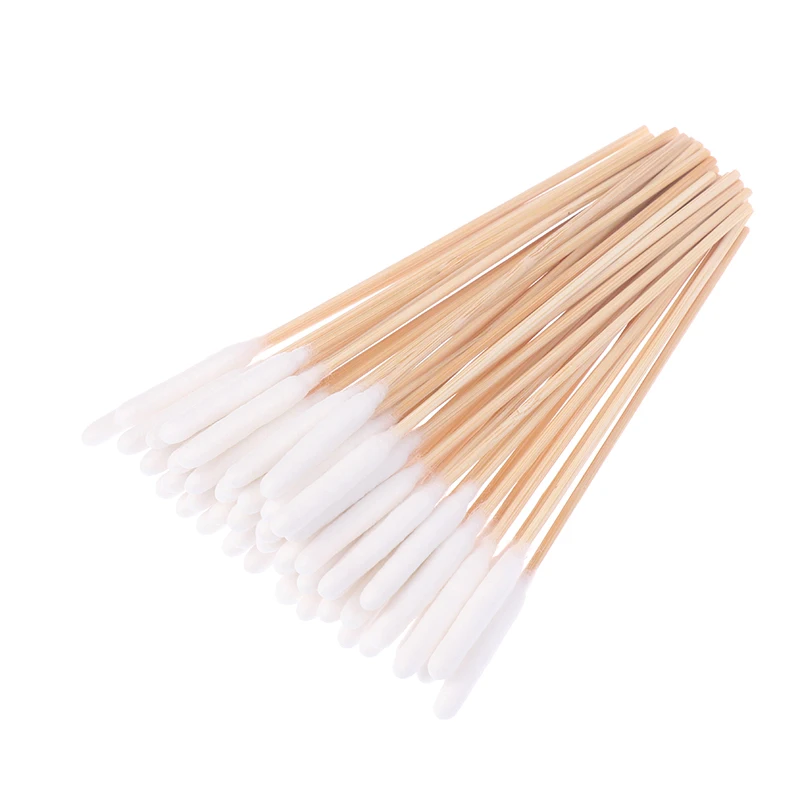 50pcs Dog Cotton Buds Long Ear Dog Cleaner Cotton Swab Sticks with Wood Handle Cotton Buds for Cat Dog Ear Wax Removal