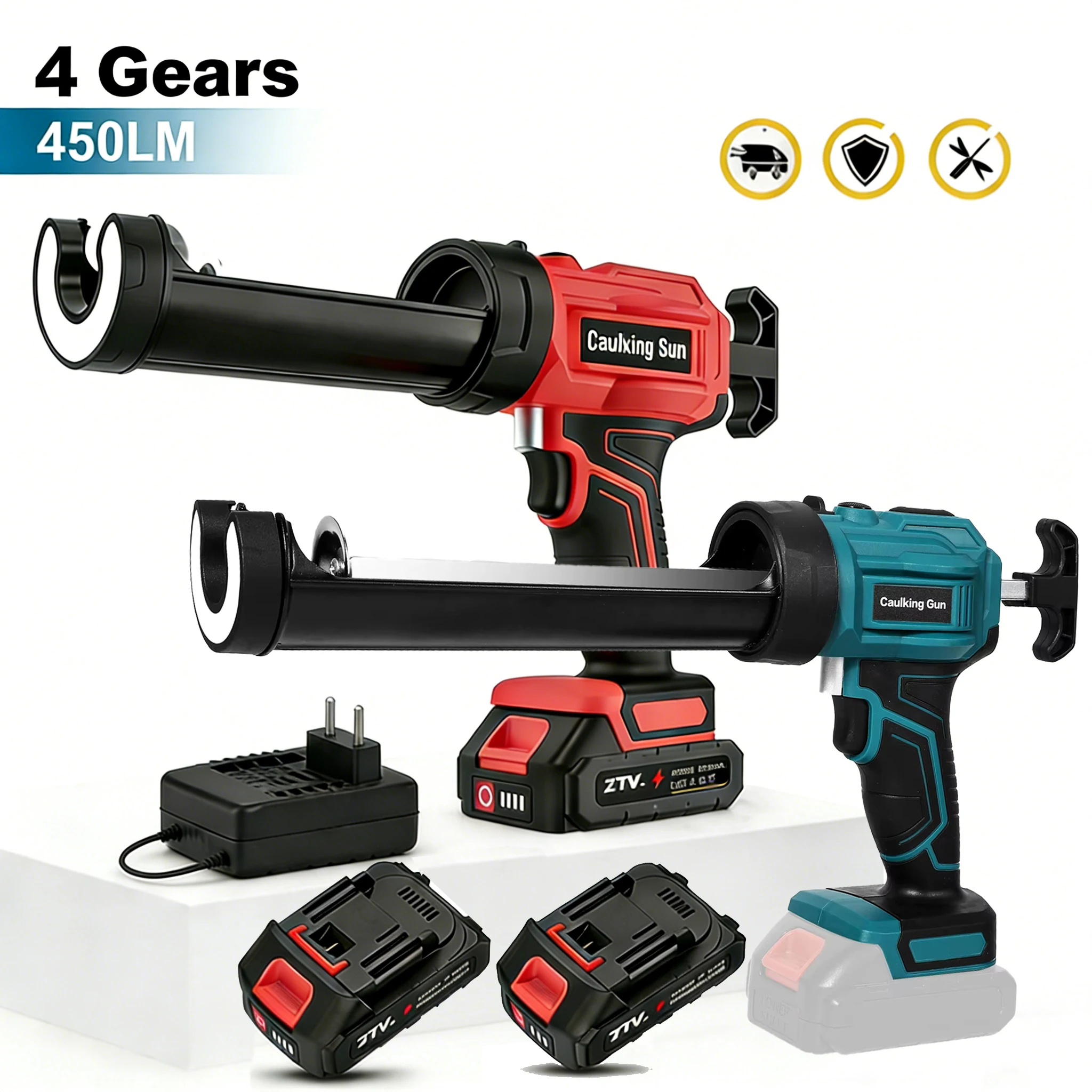Elektrische Klebepistole für Glas, Multifunktions-Fugenpistole, 4 Geschwindigkeiten, kabelloses elektrisches Schwenk-Klebewerkzeug für Makita 18V Akku
