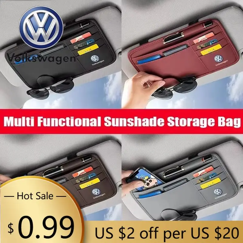 

Держатель для очков на солнцезащитный козырек автомобиля Volkswagen (VW) – органайзер для хранения для Volkswagen Tiguan, Rocco, Touran, Caddy, Scirocco, Polo, Sharan, S