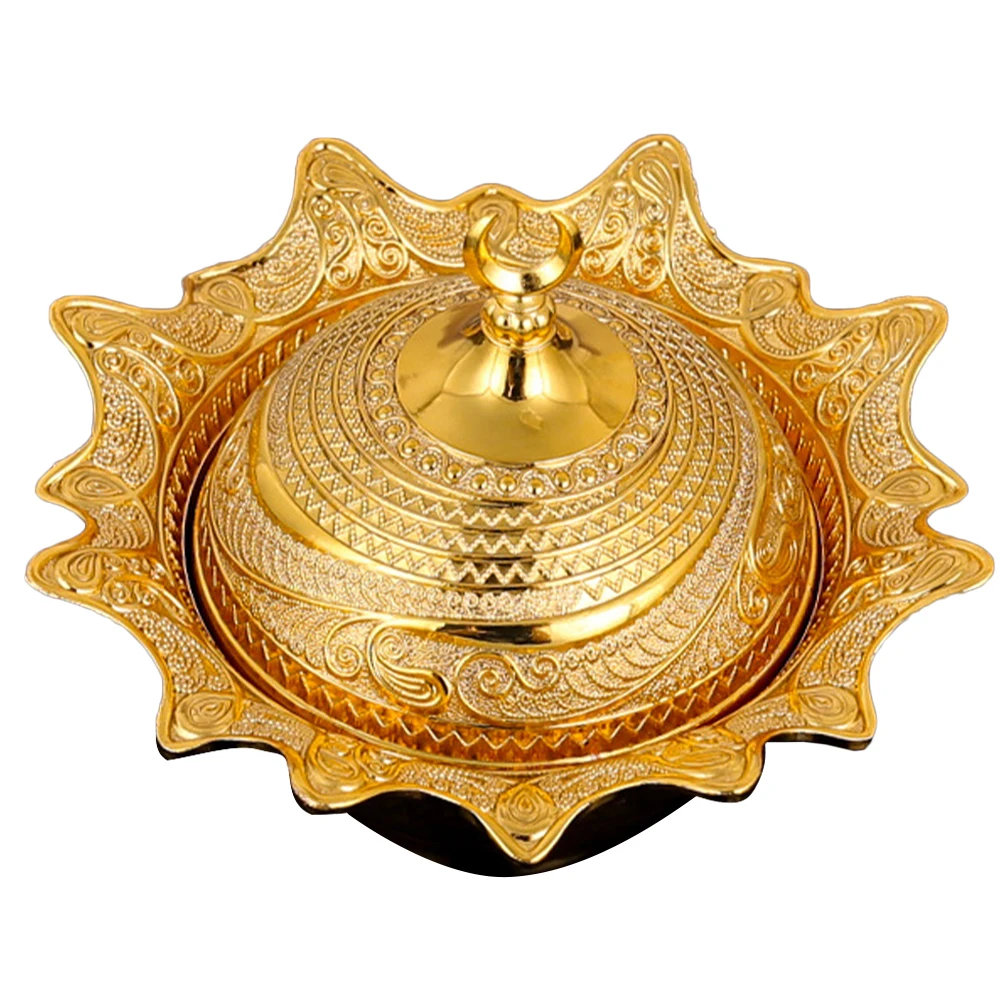 

Golden Spiral Pattern Food Storage Container Candy Dish For Restaurants Hotels Special Gatherings Family Dinners Outdoor Picnic
