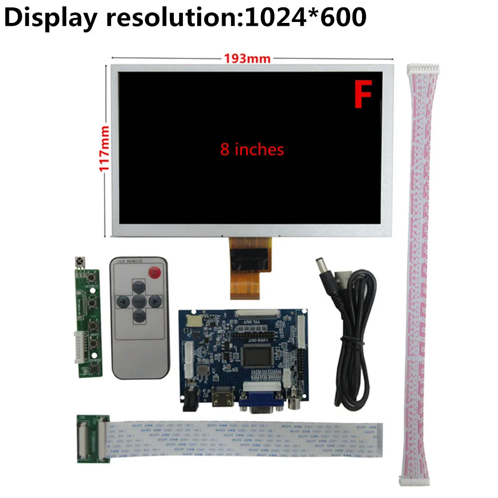 Imagem -05 - Tft Lcd Monitor Driver Placa de Controle Compatível com Hdmi Vga av Raspberry pi Computador Portátil 6.5 10.1 Display