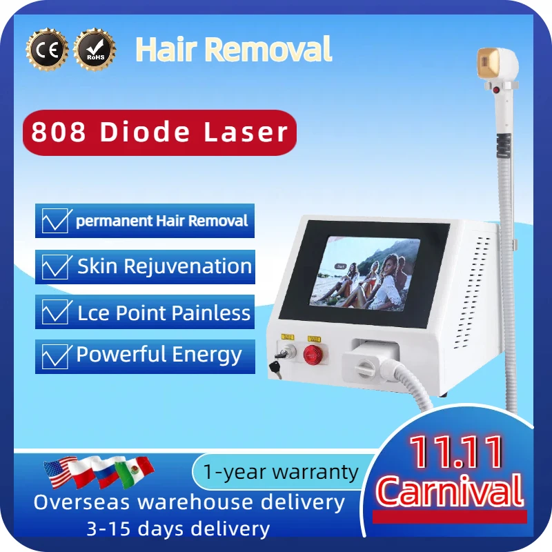 Professional diode ice titanium laser permanent hair removal machine CE portable 808 755 1064 Alexandrite equipment 3 waves