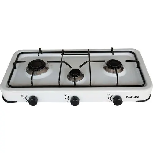 Ladybird White 3 Eyes Cooktop-Scuba, Natural Gas, Kitchen Stove, Mini portable, easy to use, 3 compartments, heat adjustable