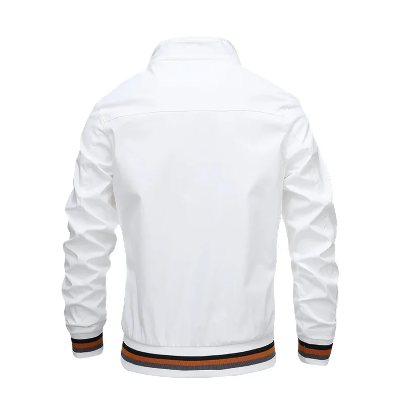 Chaqueta Bomber de moda para hombre, cortavientos informal blanco, abrigo deportivo impermeable para exteriores, primavera y verano