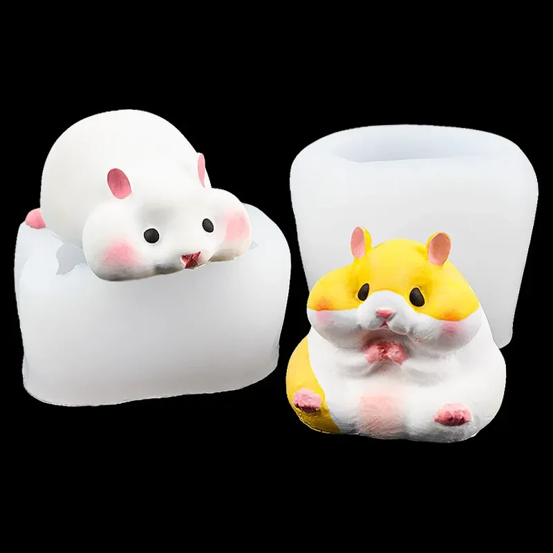 

VERIDIAN Cute 3d Hamster Silicone Molds Fondant Cake Chocolate Mould Diy Plaster Epoxy Resin Molds Cake Decoration Accessories