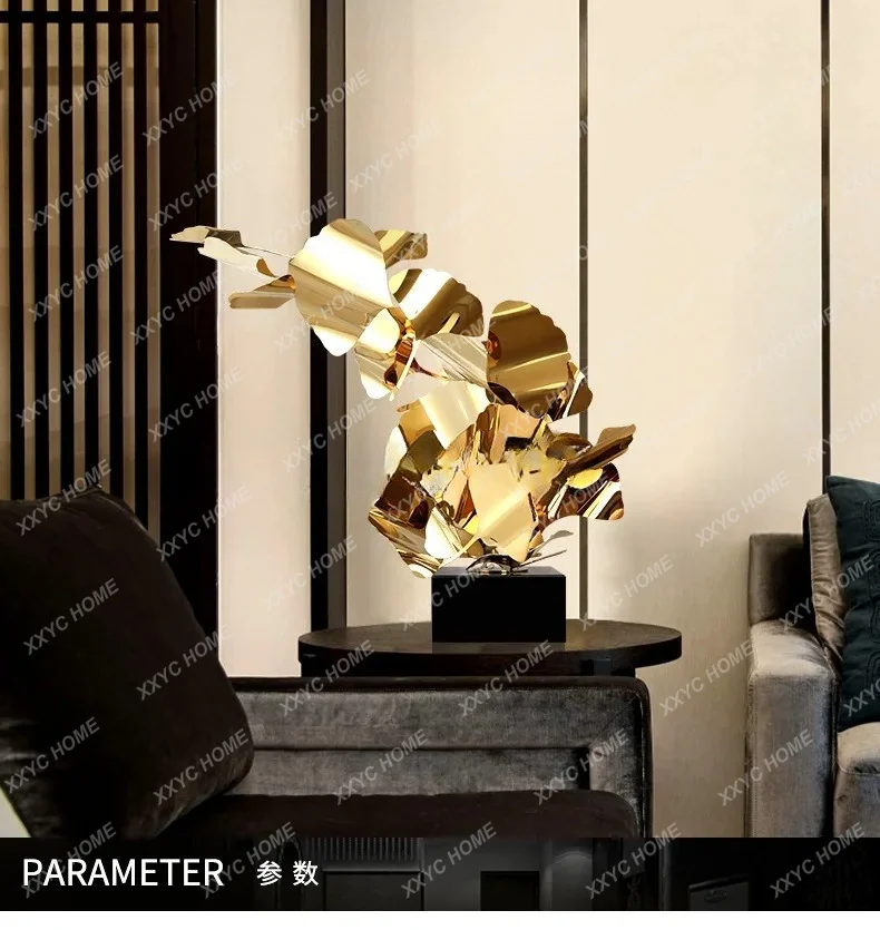 L Golden Light Luxury Stainless Steel Creative Decorative Ornaments Modern Crafts Living Room Clubhouse