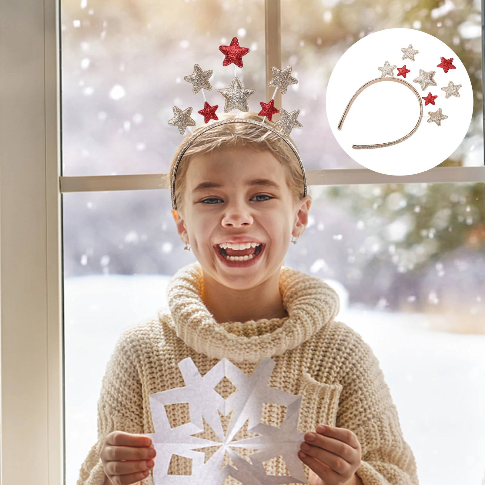

Pentagram Christmas Kids Hairb Xmas Hoops Elastic Star Hard Headb s Graceful Style Smooth Edges Protect Ear Embellish