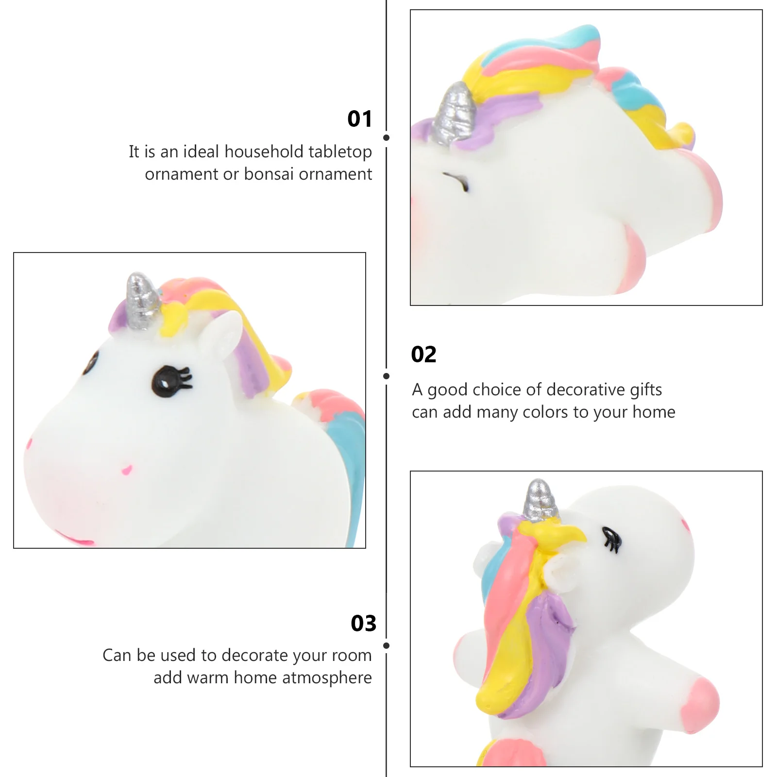 

4 Pcs Mini L Resin Unicorn naments Durable Safe Decorations for Garden House Living Room Bedroom Kitchen
