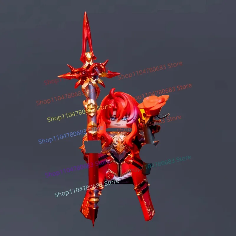 MOC اللبنات الأحمر روز المحارب فتاة صغيرة عمل الشكل التجمع نموذج عرض تمثال أنيمي الكرتون لعبة الزخرفية هدية