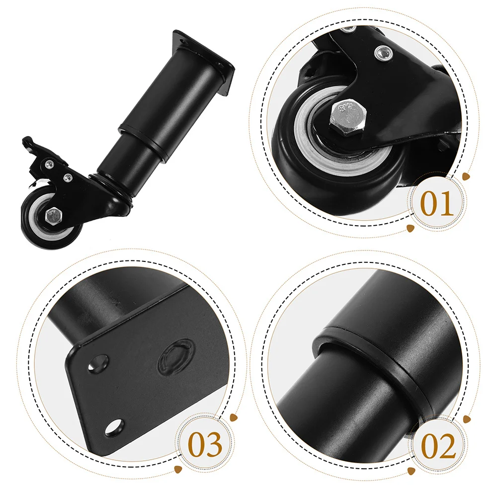 캐스터가 있는 4개의 금속 가구 다리 서랍장 테이블 소파 침대용 높이 조절 가능 다용도 디자인 커피 테이블 다리