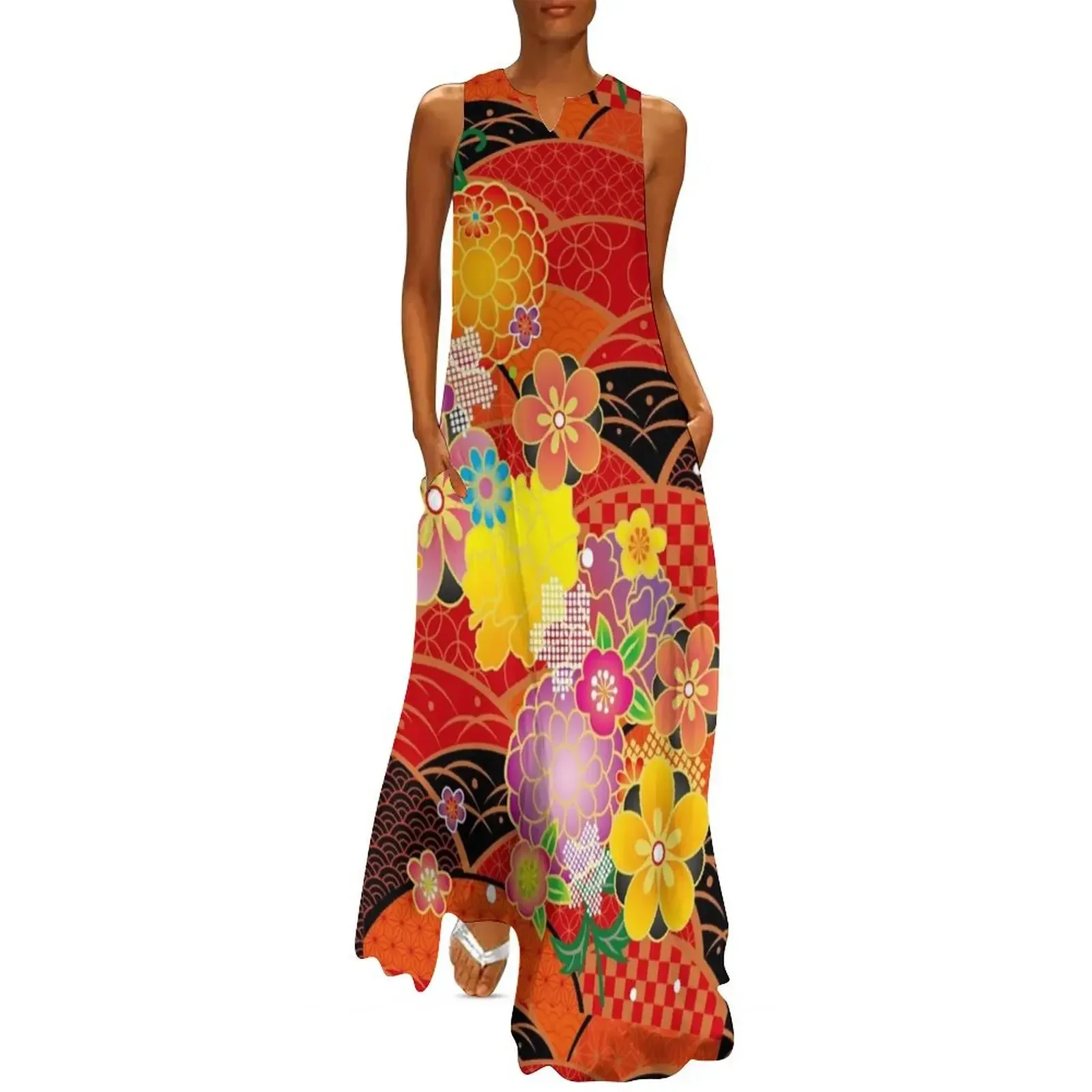 

Japanese kimono　4 Long Dress long sleeve dresses summer clothes elegant women's sets Dress