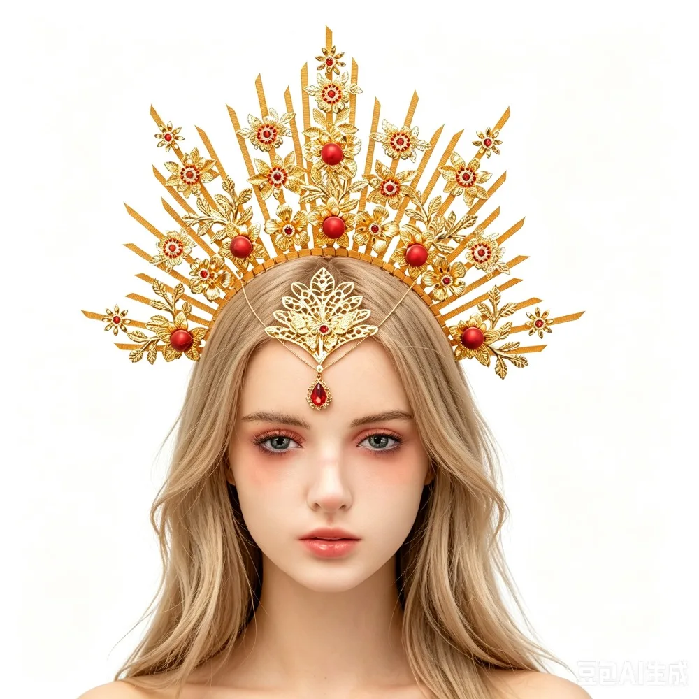 Lolita Halo Angel Headband Virgin Mary Apollo Sun Goddess Gold Spike Halo Headpiece Bride Hair Band Women Hair Accessories