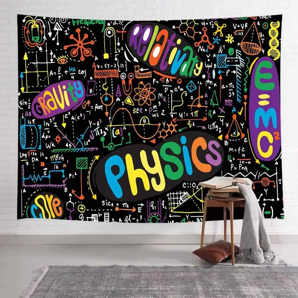 Mathematics Classroom Tapestry Physics Equation Tapestries Wall Hanging for Living Room Bedroom Dorm Home Decor Banner