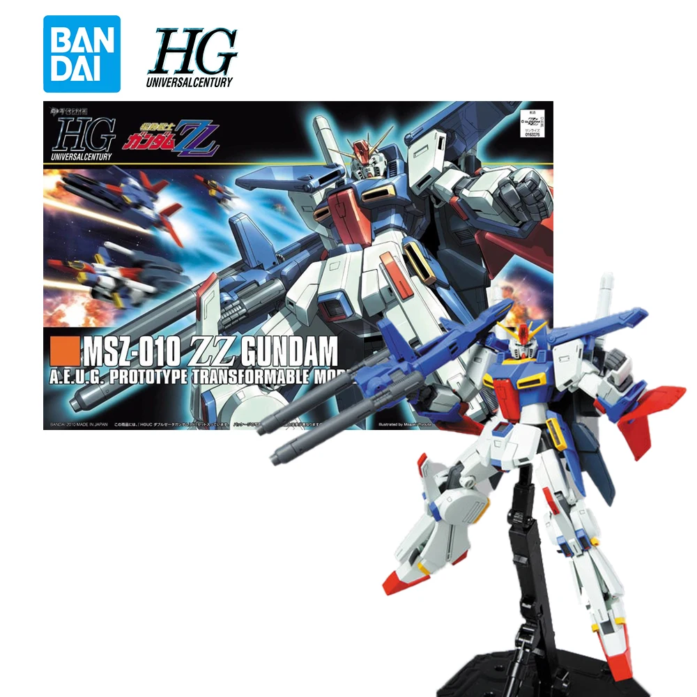 

Фигурка Bandai Gundam HGUC MSZ 010 ZZ Gundam в сборе, аниме экшн-модель, мобильная коллекционная игрушка, подарок для мальчика, оригинал