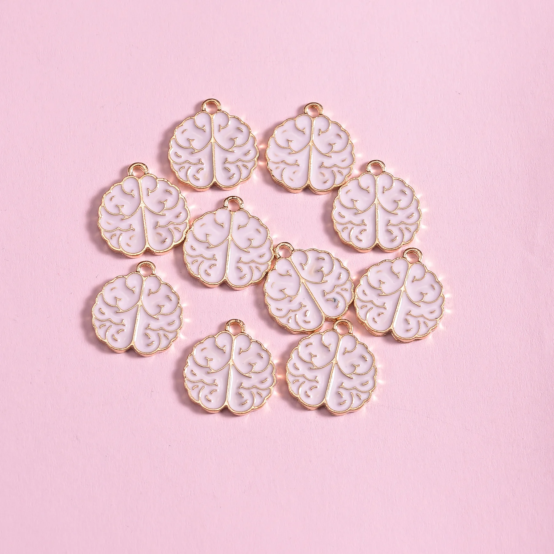 50Pcs Western Halloween Brain Charms Stainlesss Steel Punk Pendants Fadeless Crafts Supplies DIY Jewelry Making