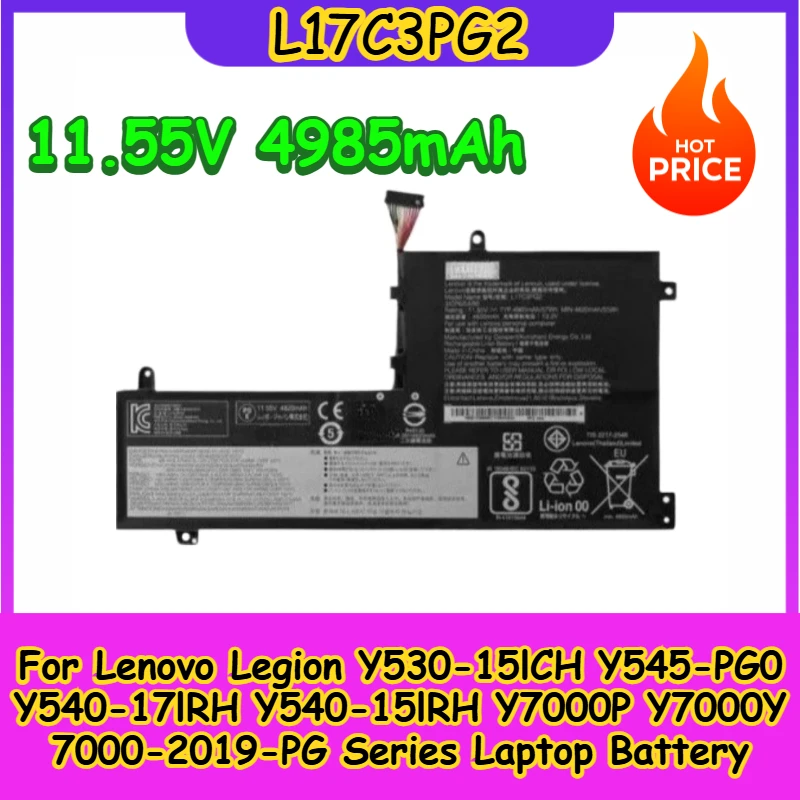 

11.55V 4985mAh L17C3PG2 Laptop Battery for Lenovo Legion Y7000 1060 Y7000P Y530 Y730 L17M3PG2 L17M3PG1 L17C3PG1 L17L3PG1