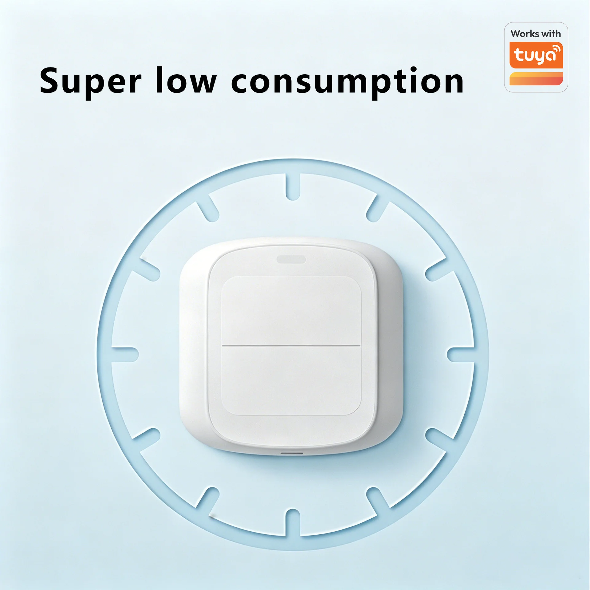 Tuya Smart Life Zigbee/WiFi Double Bond Switch Remote Control Smart Scene No Wiring, Free Adhesive Home Scene Switch