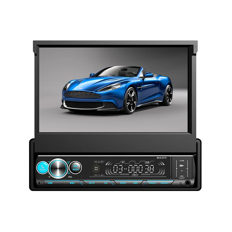 Car DVD Player Single Din 7inch Touch Screen Telescopic screen with CarPlay Mirror link