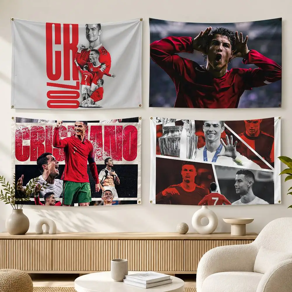 Soccer C-Cristiano Ronaldo CR7  Flags Wall Hanging Background Art Banner for Bedroom Home Outdoor Decor