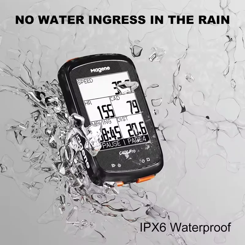 MAGENE C406 عداد سرعة الدراجة النمل + إيقاع سرعة الاستشعار سترافا دراجة الكمبيوتر اللاسلكية عداد المسافات الدراجات لتحديد المواقع Cyclocomputer #6