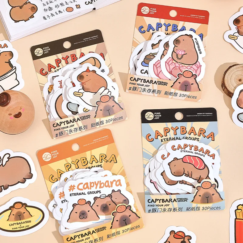 

24pack/lot Creative Capybara Stickers Cute Scrapbooking DIY Diary Decorative Sealing Sticker Album Stick Label