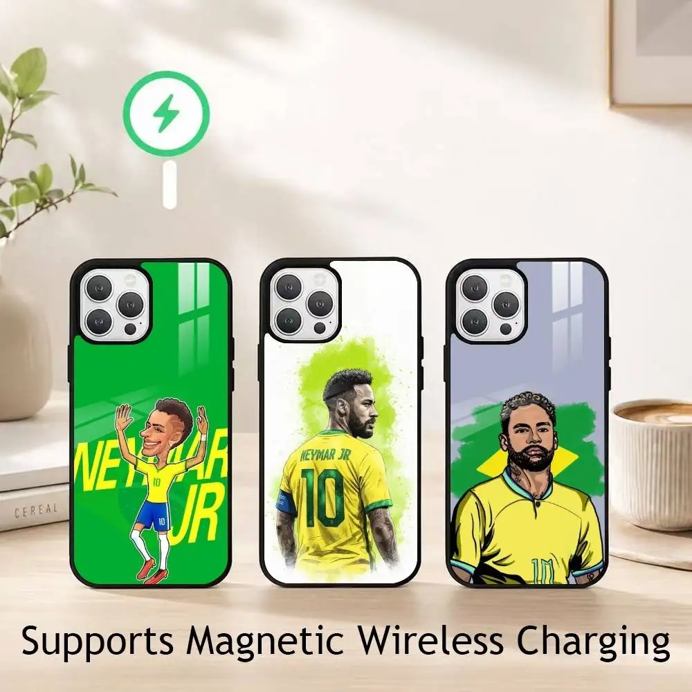 C-Cartoon Neymar-R Football gift Phone Case For iPhone18,17,16,15,14,13,12,11 Plus,Pro Allows magnetic wireless charging