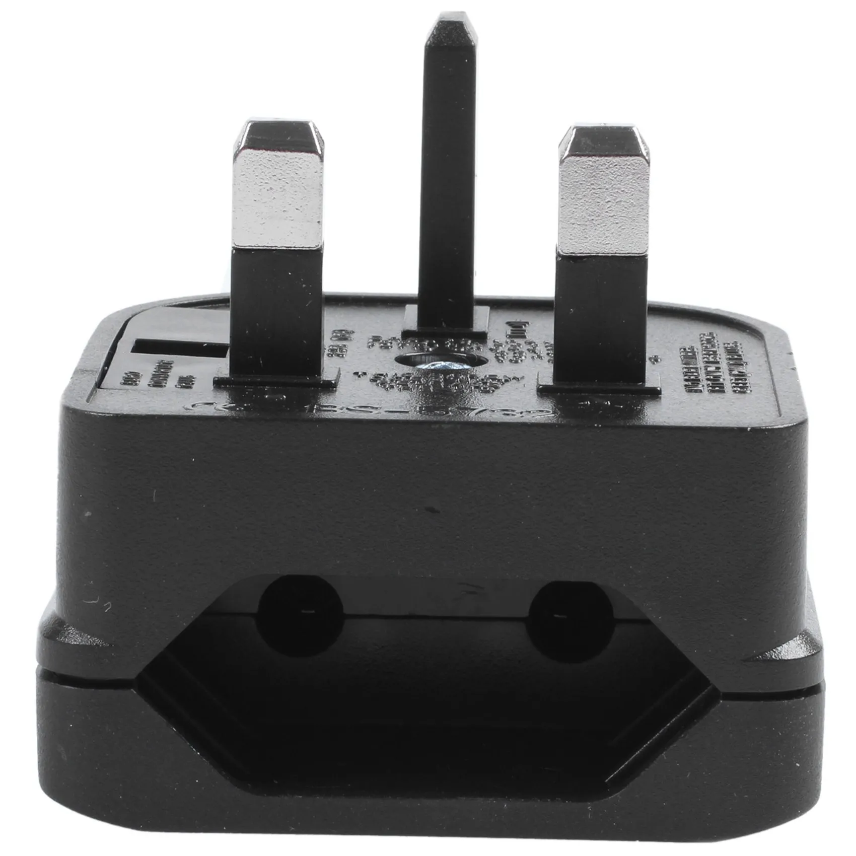 2X Adaptador de enchufe convertidor Euro de 2 pines a 3 pines Negro-AAAE