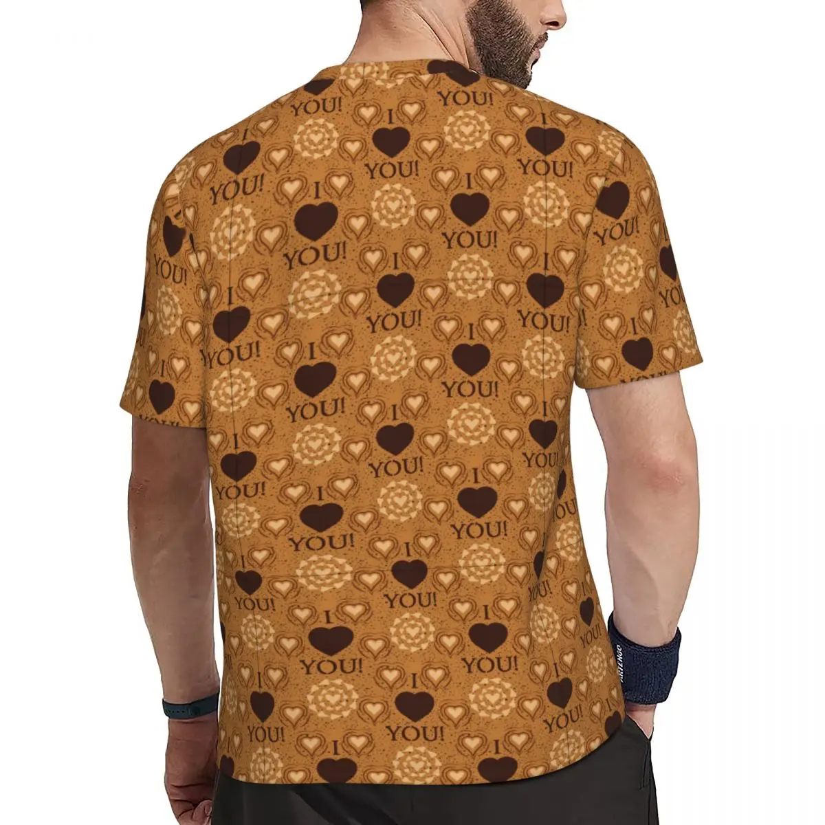 I Love You Text Heart Sharp Seamless T-Shirt Male Y2K Basic Sportswear T-Shirts Quick Dry Summer Harajuku Tees Plus Size Tops
