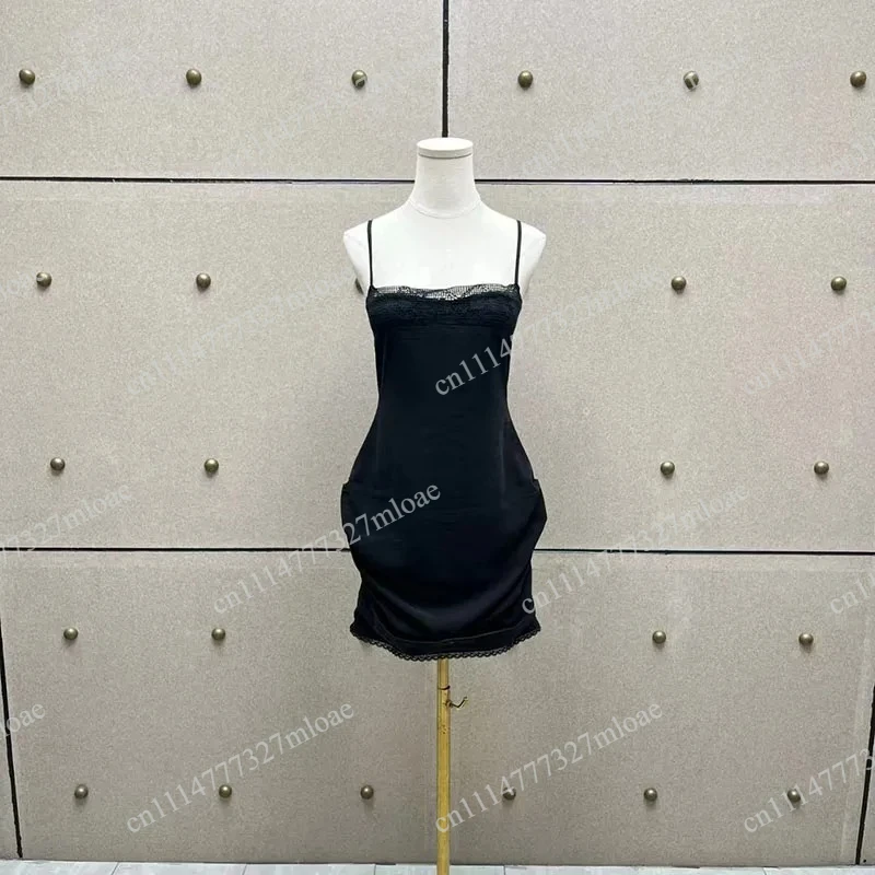 Women's Lace-Cutout Dress, Sleeveless Ruffle Spaghetti-Strap Dress, Sexy Commuter and Party Dress, 2026,New Arrival, Y2K, Corset