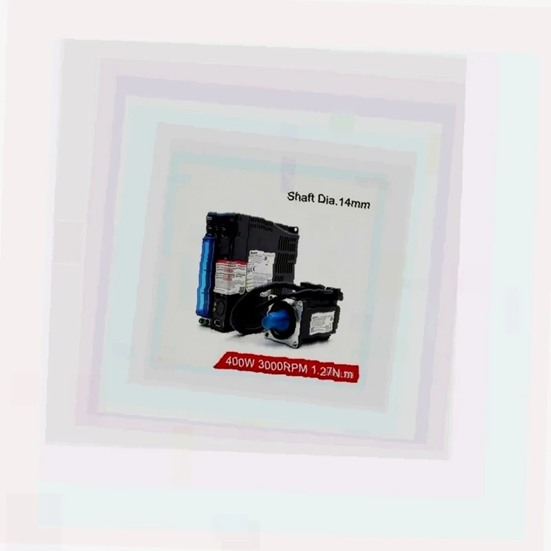 WaveTopSign E3 400W AC Servo Motor Kits 3000RPM 1.27N.m ASD-E3-0421-L + ECM-E3M-C20604RSE / SSE for CNC Machine