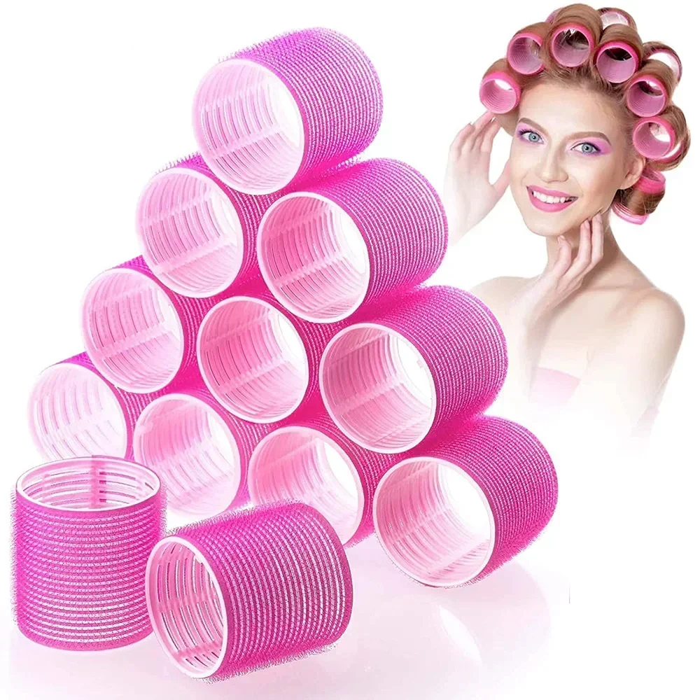 New Self-Grip Hair Rollers Heatless Hair Curlers No Heat Hair Bang Volume Self-adhesive Hook amp Loop DIY Styling Tool