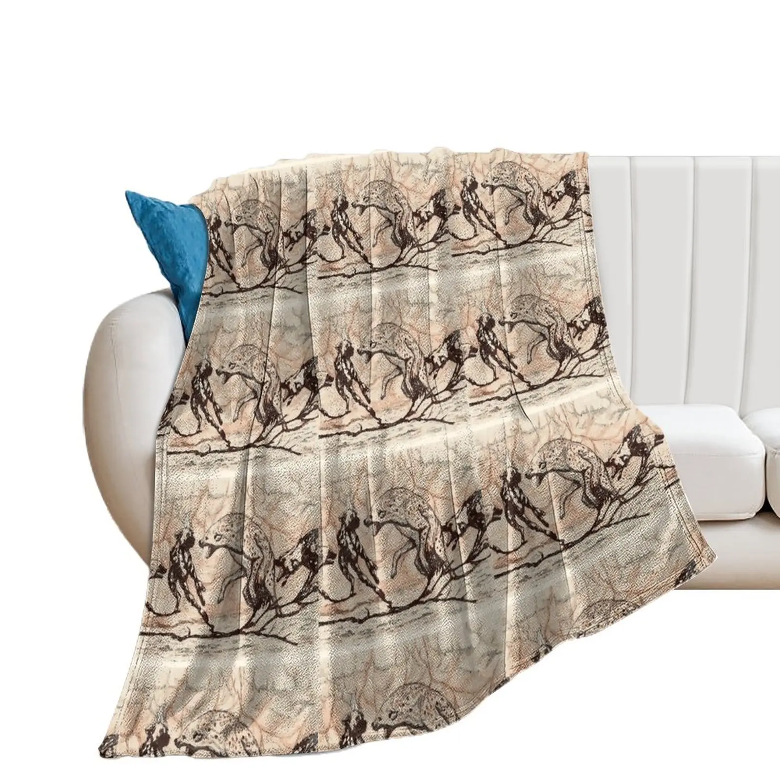 Dog Eat Hyena World Throw Blanket For Decorative Sofa Blankets For Sofas Blankets