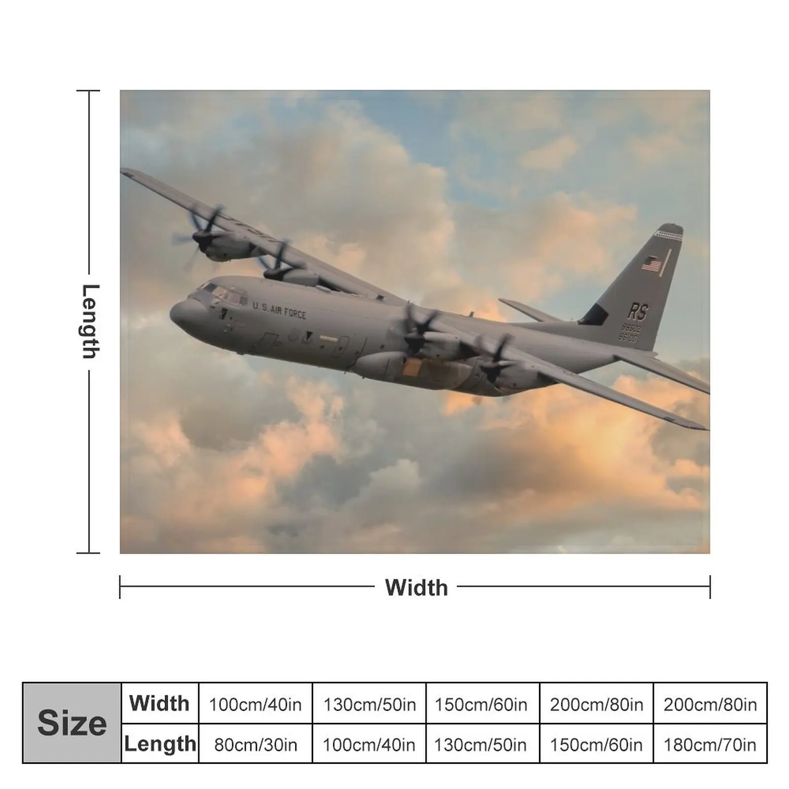 USAF C-130 Hercules Throw Blanket Furrys Bed linens manga Blankets